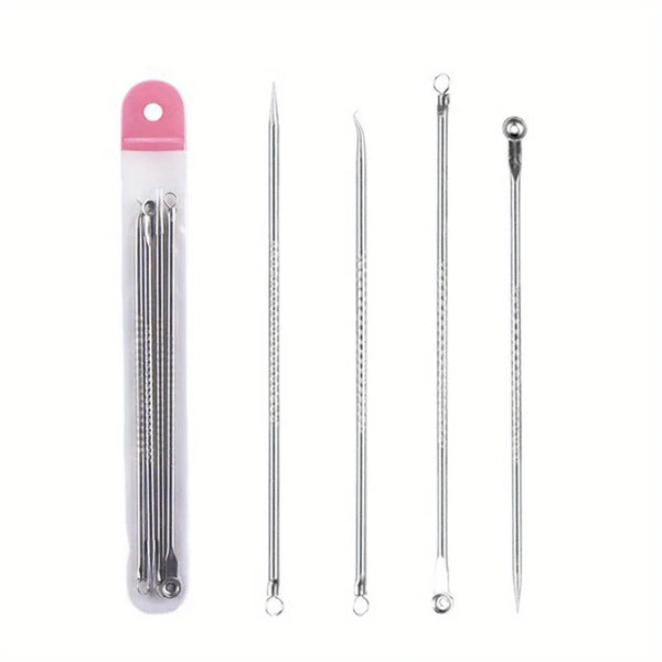 Blackhead Acne Pimple Blemish Extractor Remover Kit Stainless Steel Needles